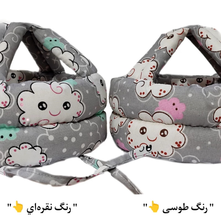کلاه محافظ سر نوزاد، جنس کتان نخ ایرانی مدل ابری