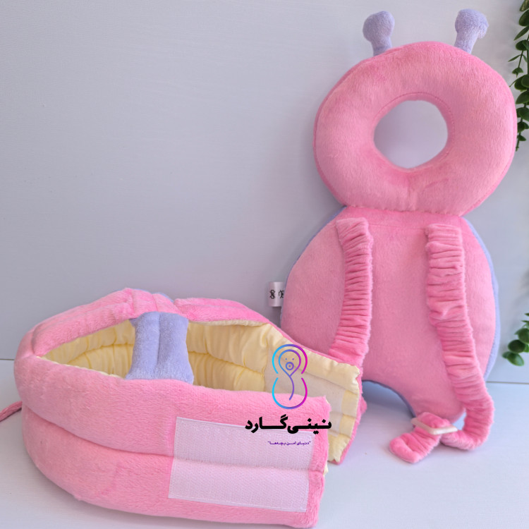ست اقتصادی کلاه و کوله محافظ سر کودک نینی گارد مدل پروانه